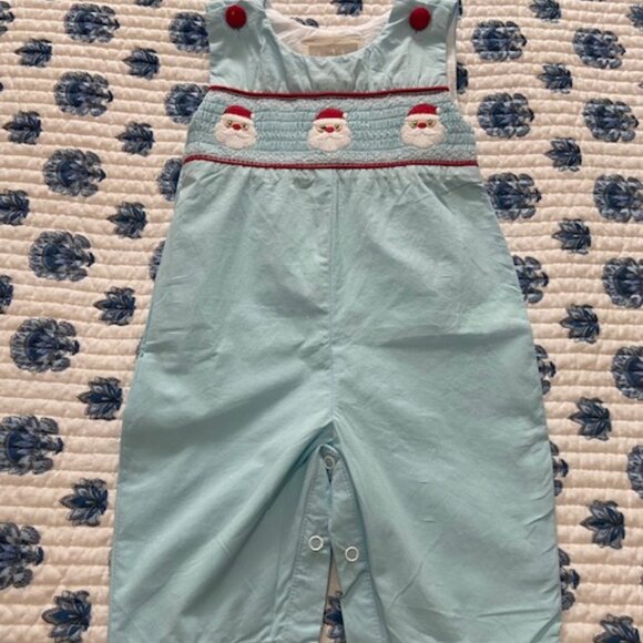 NWT Lil Cactus Smocked Embroidered Christmas Santa Romper Size 3-6MO - Picture 3 of 12